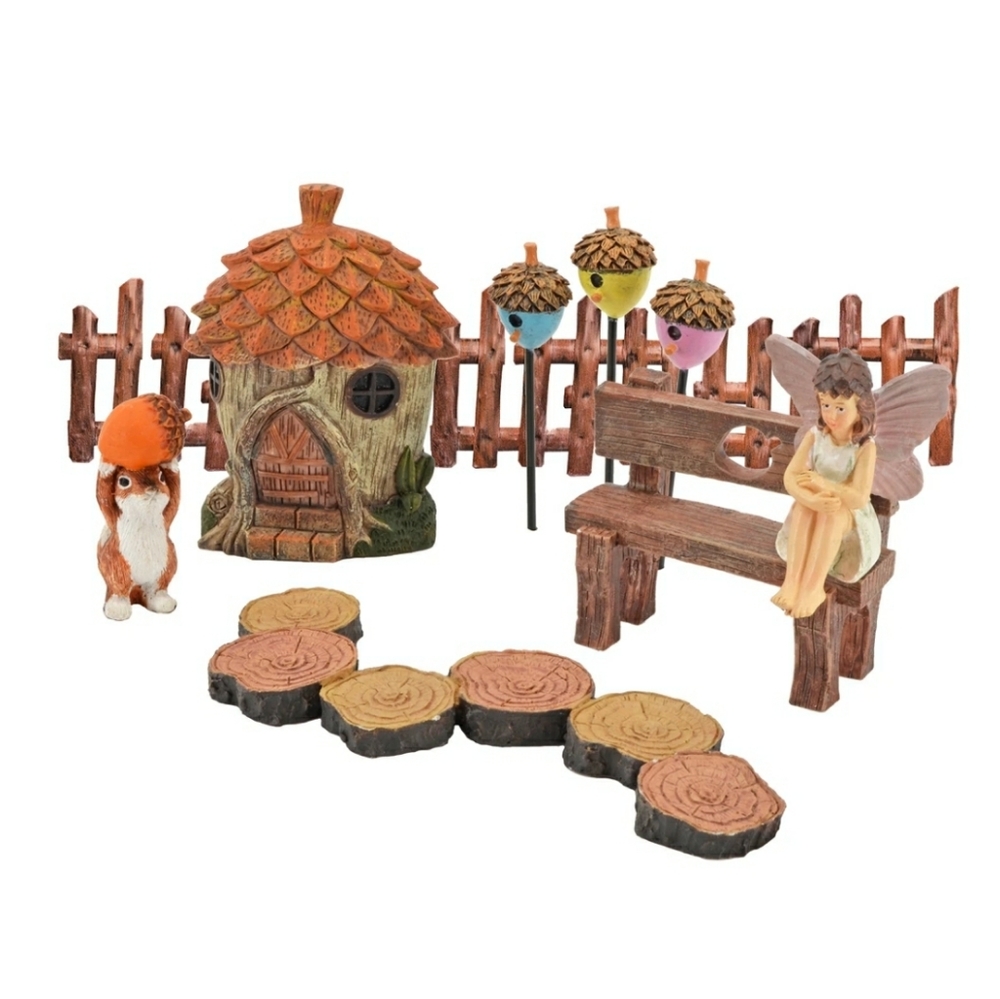11 piece resin fairy garden kit